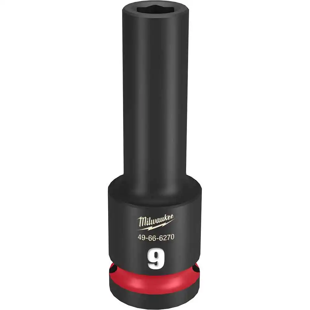 MILWAUKEE SHOCKWAVE 1/2" Drive 9mm Deep 6 Point Impact Socket 49666270
