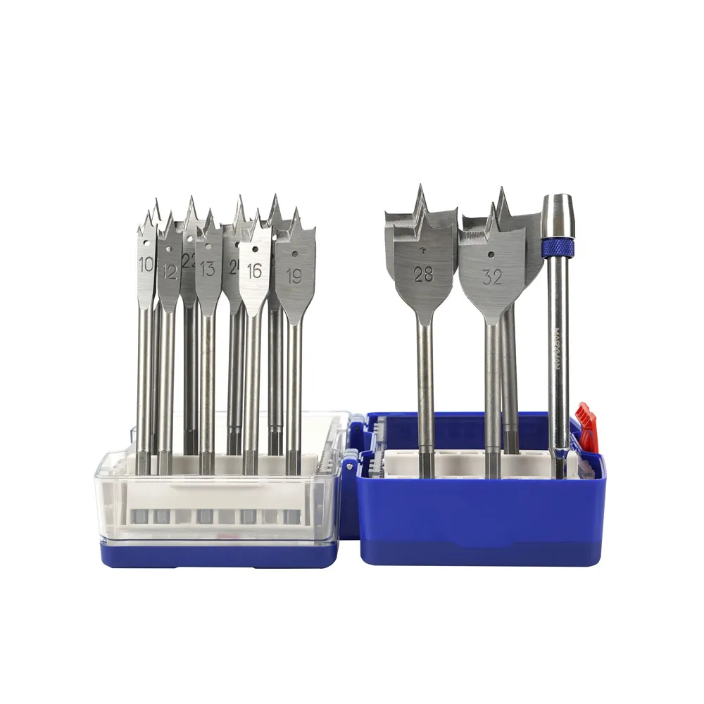 MARXMAN 10-38mm Spade Wood Drill Bit Set w/ Extension Bar - 13 Piece MSBS13PC