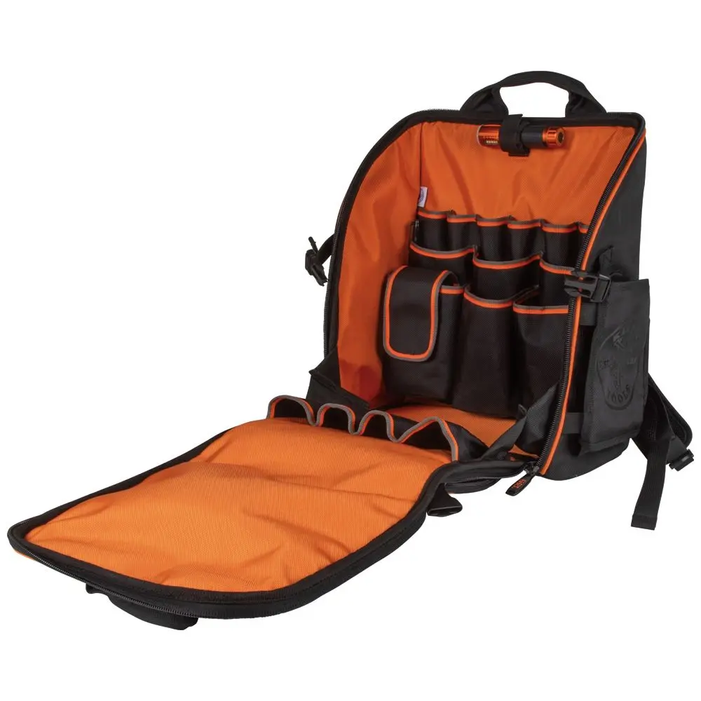 KLEIN Tradesman Pro 21 Pocket Tool Backpack w/ Work Light 55655