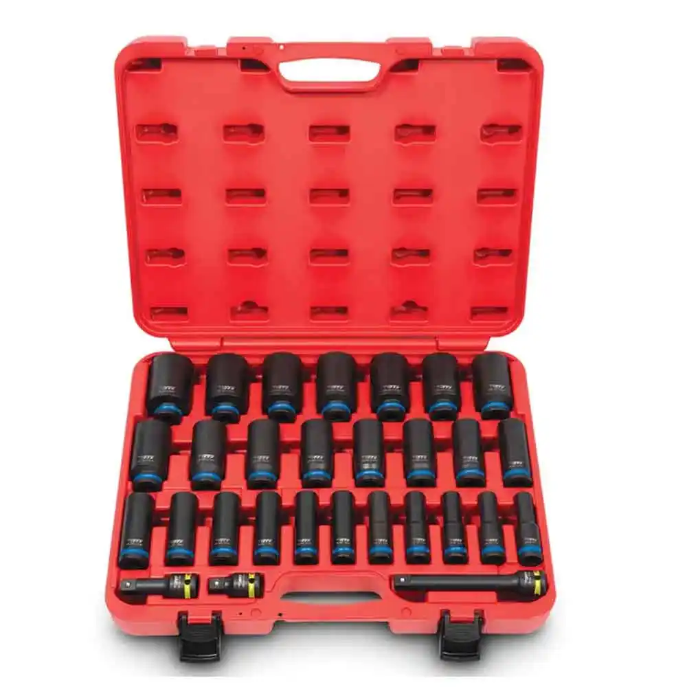 TTI 29 Piece 1/2" Deep Metric 10-36mm Impact Socket Set 108878P