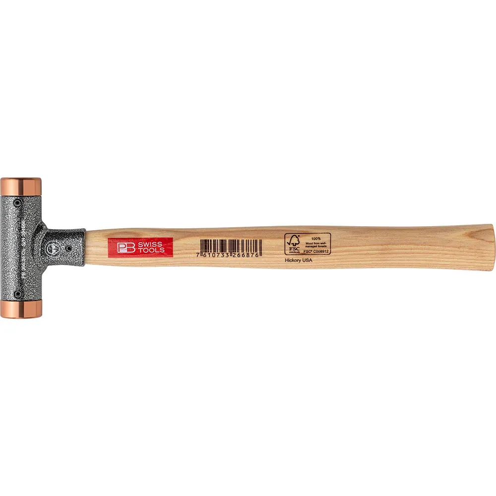 PB SWISS 0.7lb/340g 24mm Wooden Handle Copper Hammer PB 306.24 Cu
