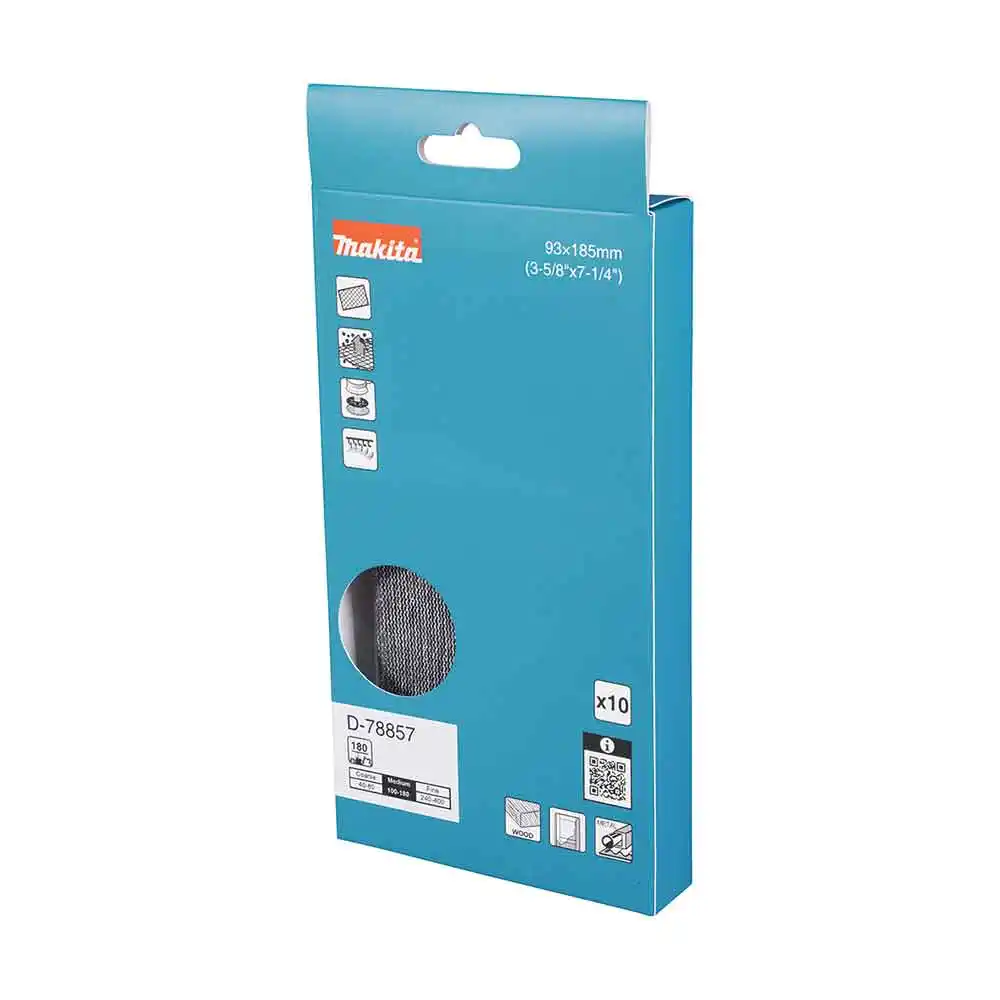 MAKITA 93 x 185mm 180Grit H&L Mesh Paint Sanding Sheet - 10 Piece D-78857