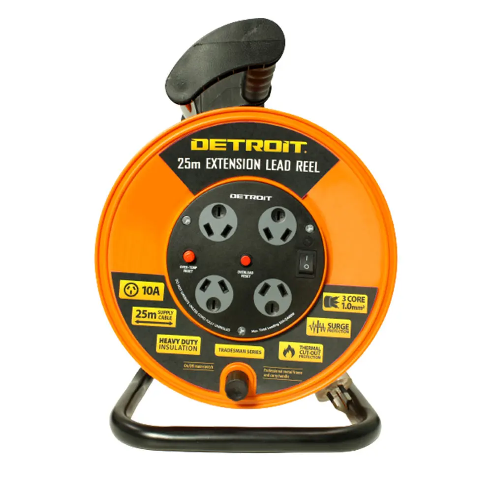 DETROIT 25m Extension Lead Reel LEHDR10A25