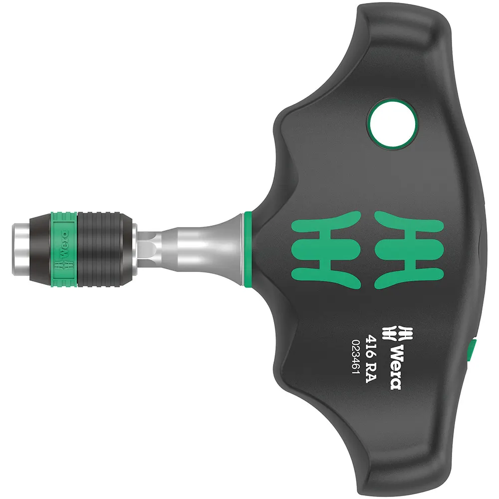 WERA 416 RA T-Handle Bitholding Screwdriver w/ Ratchet Function And Rapidaptor Quick-Release Chuck WER023461