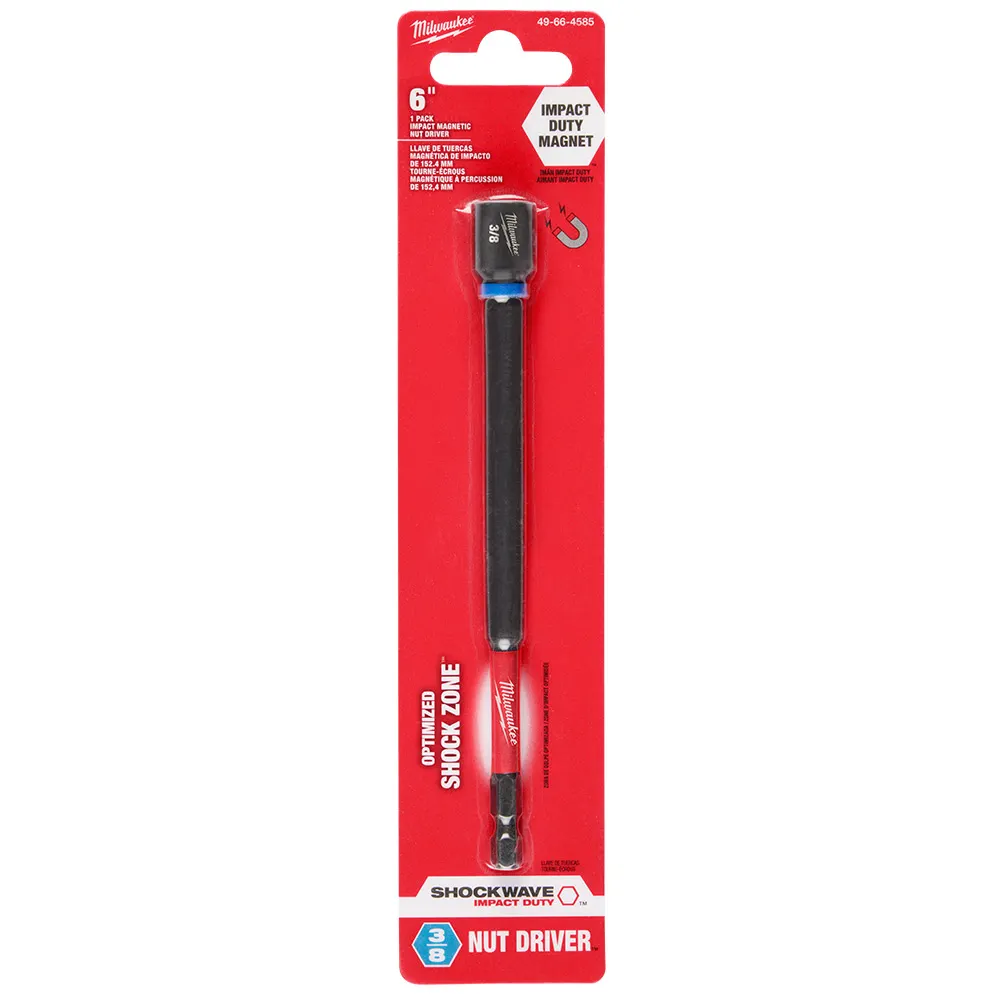 MILWAUKEE SHOCKWAVE 3/8 x 150mm Power Impact Magnetic Nutsetter Bit 49664585