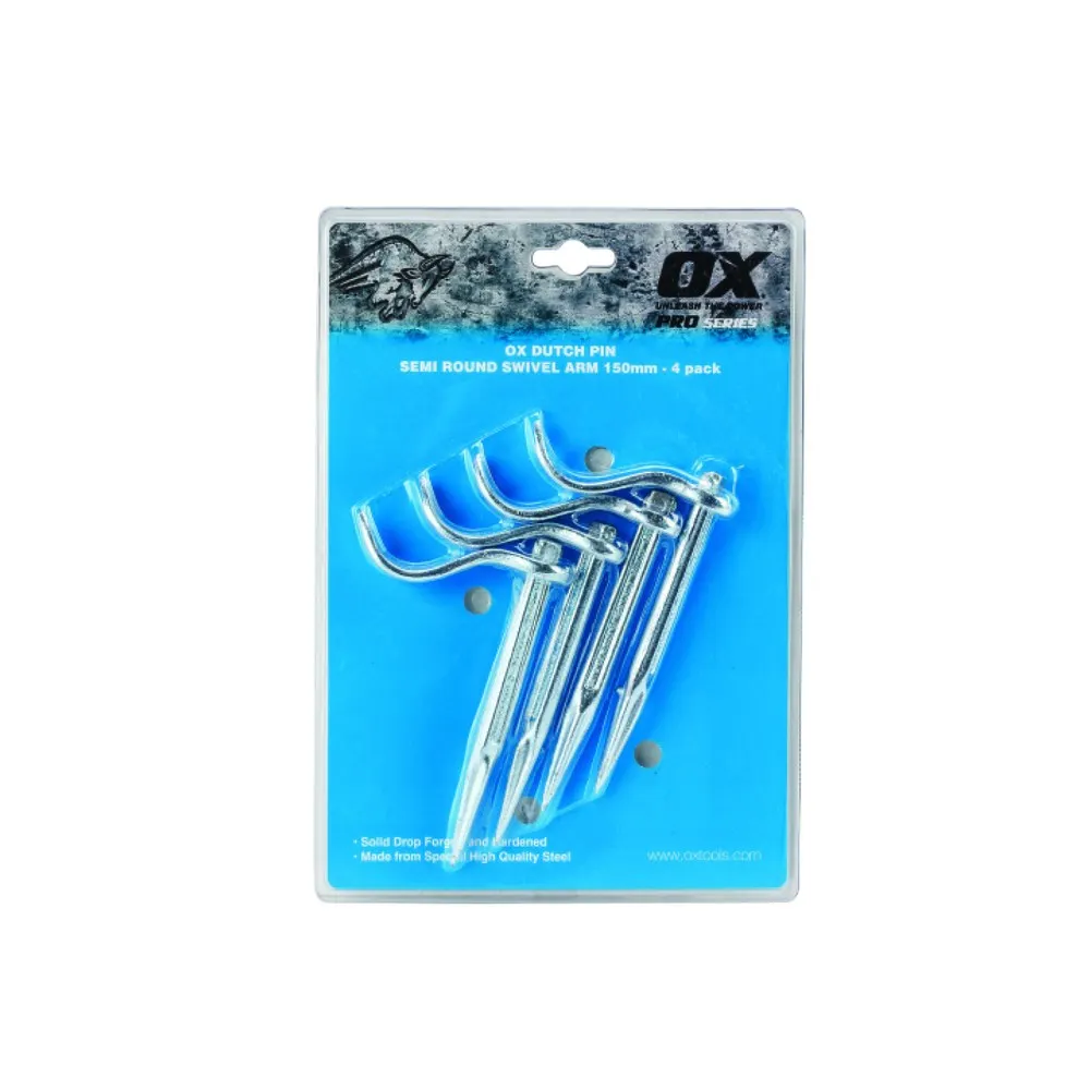 OX Pro Semi Round Dutch Pin, Fixed Arm - 4pk OX-P100615