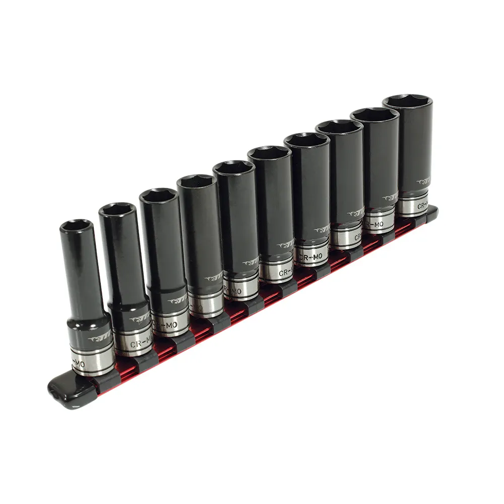 TTI 10 Piece 1/4inch Drive Metric Impact Socket Rail Set TT14D10ISSM