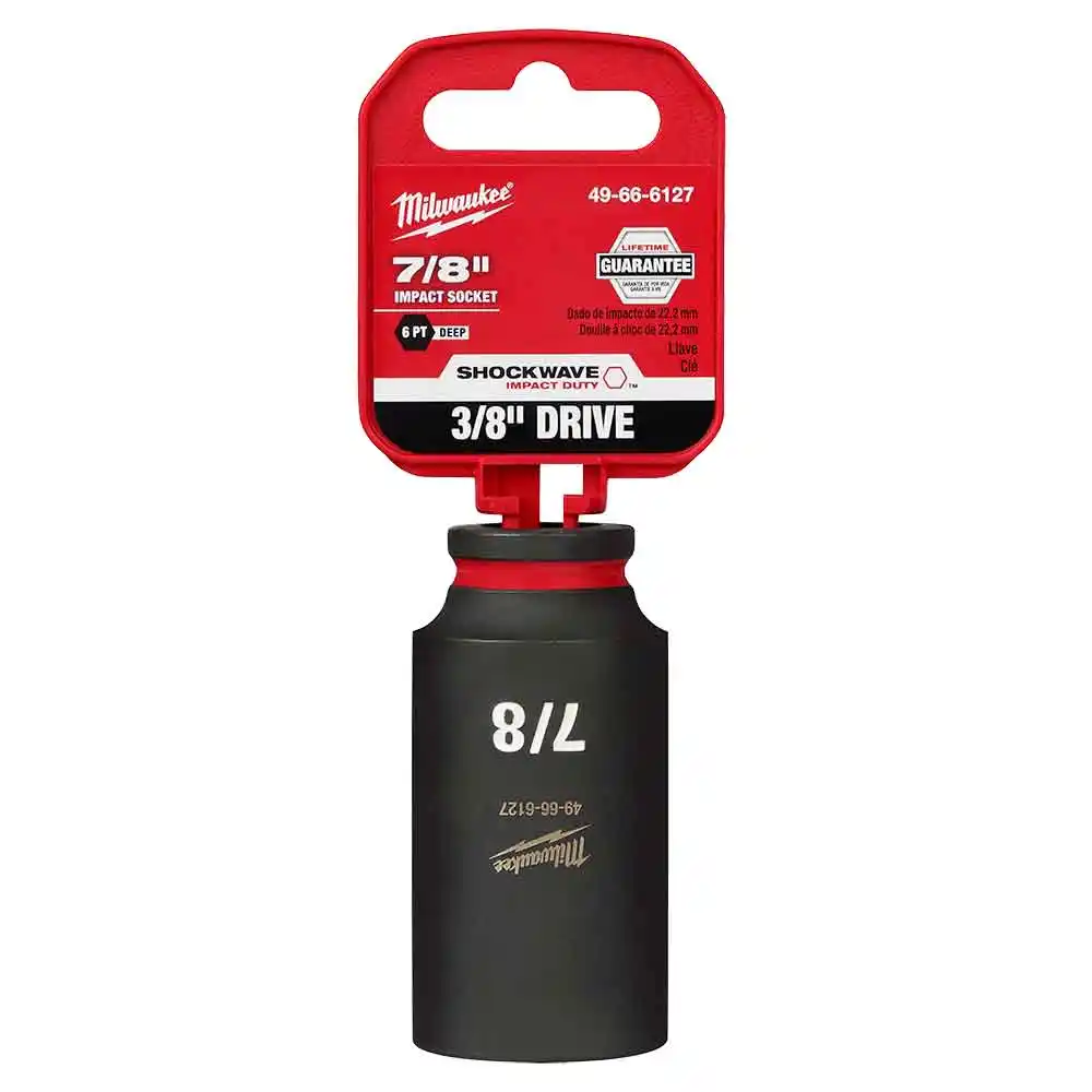 MILWAUKEE SHOCKWAVE 3/8" Drive 7/8" Deep 6 Point Impact Socket 49666127