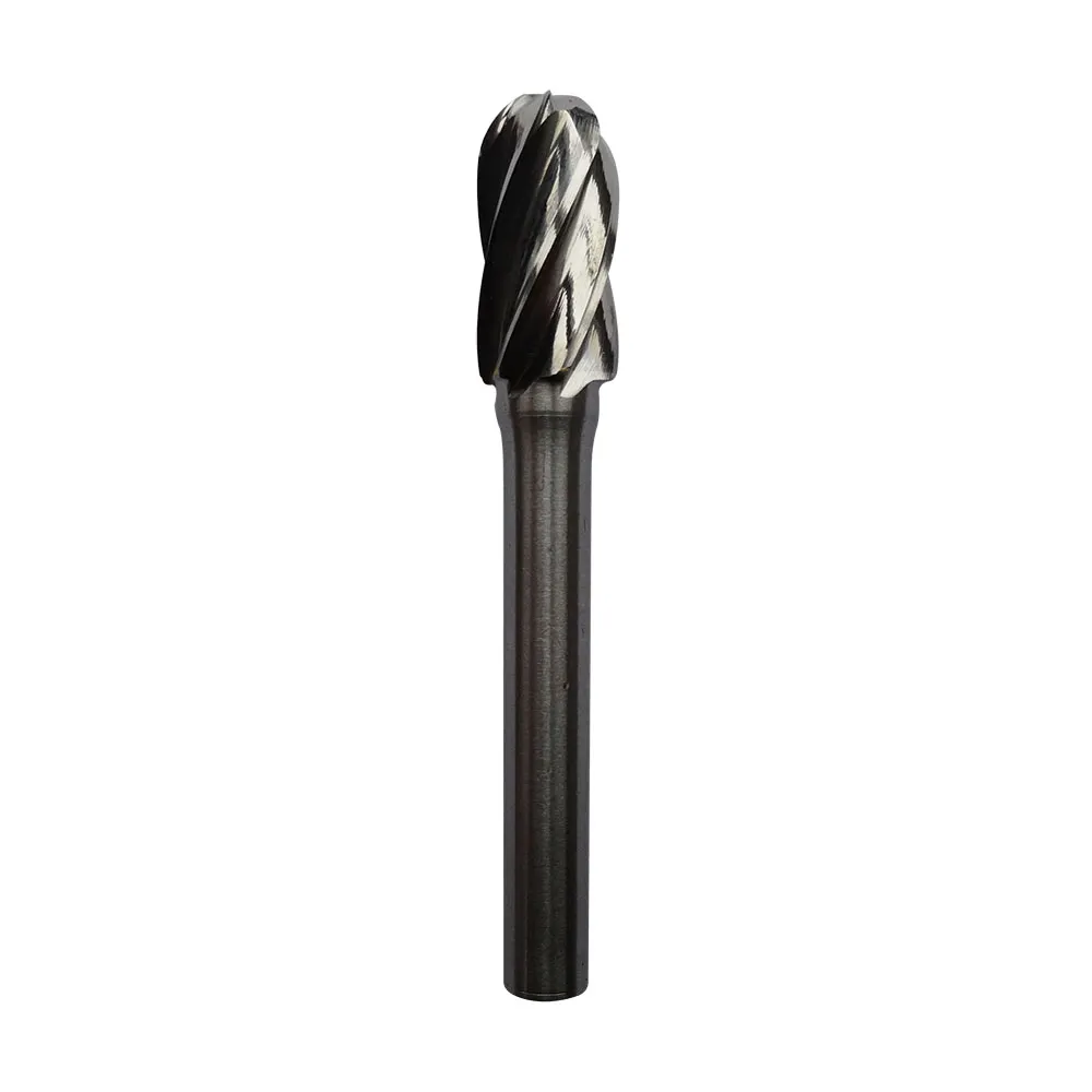 JOSCO 10 x 20mm 1/4inch Shank Ball-Nosed Cylinder Aluminium Cut Carbide Burr