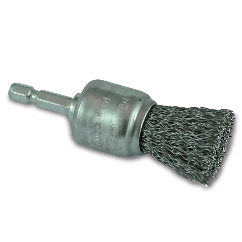 ITM 50mm 1/4" Hex Shank Crimp Wire Spindle Mounted End Brush TM7021-050