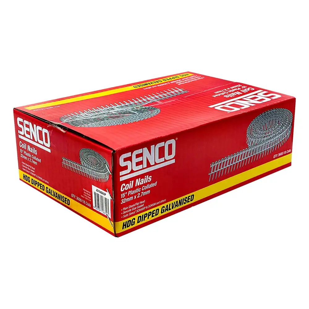 SENCO Fap Series Coil Nails - Screw Shank Hot Dipped Galvanised - 32mm Box of 3600 JC15ASAUP