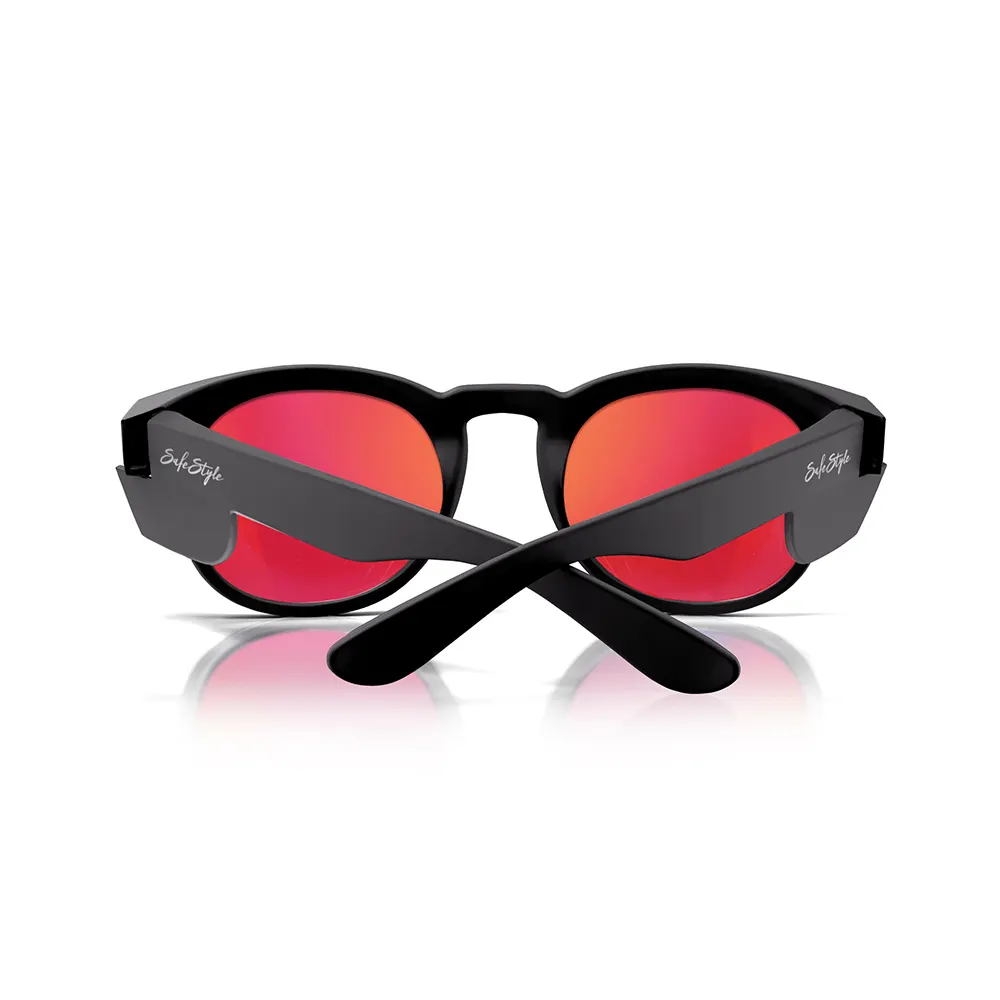 SAFESTYLE Cruisers Matte Black Frame Mirror Red Polarised Lens UV400 CRMBRP100