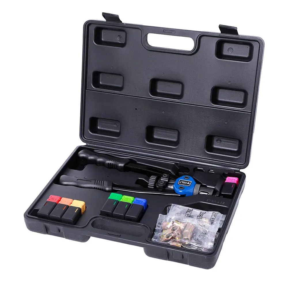 WOLF 78 Piece Twin Handle Nut Riveter Set M3-M12 Nutsert WRS000
