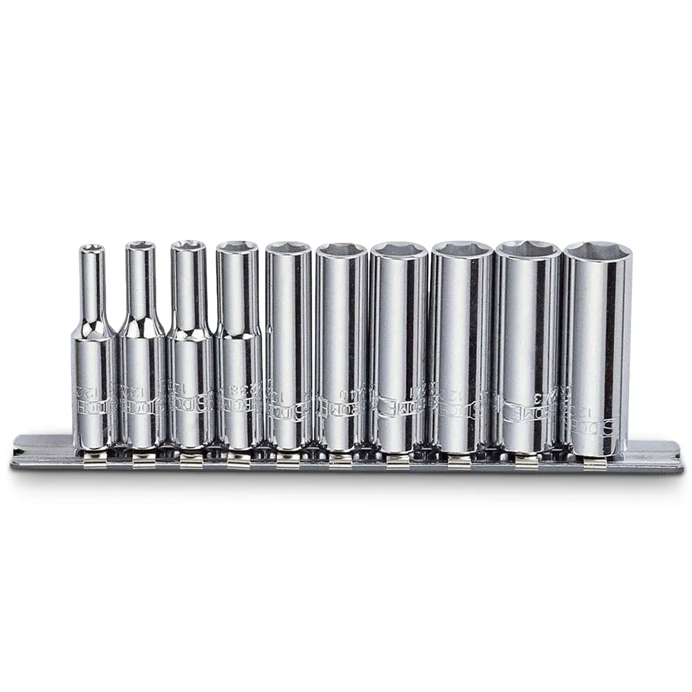 SIDCHROME 1/4inchSD Met 10Pce Deep Socket Set SCMT12230