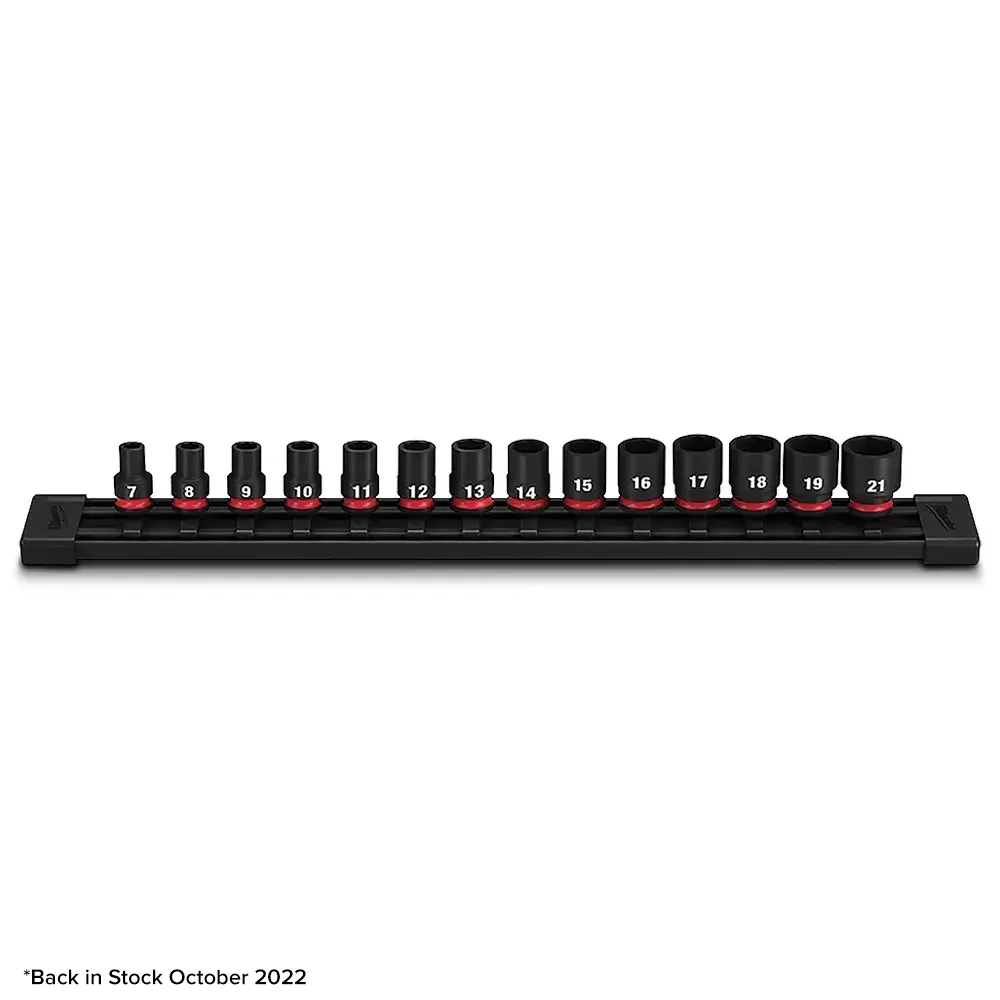 MILWAUKEE 14 Piece 3/8inch Drive 6 Point Metric Standard Impact Socket Set 49667007