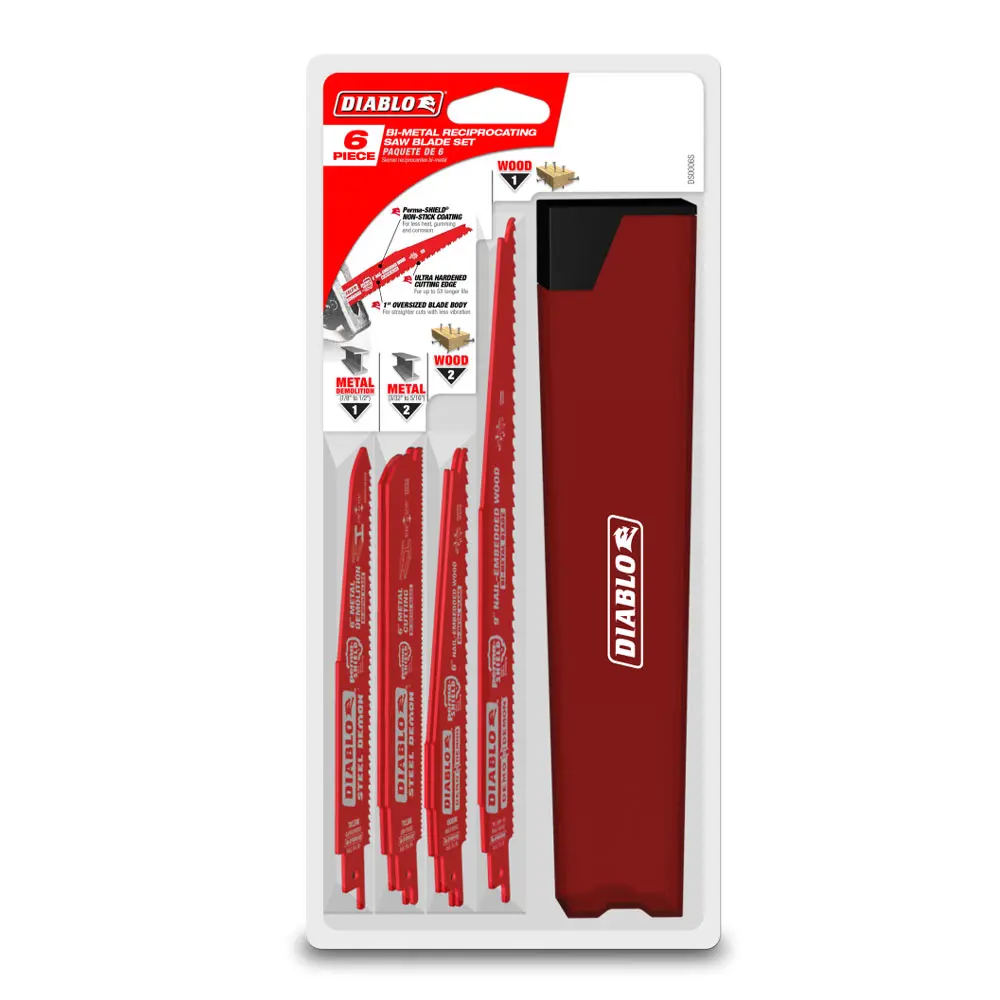 DIABLO Recip saw blade set Nail-Embedded Wood & Metal Cutting/Demolition - 6 Piece 2610052047