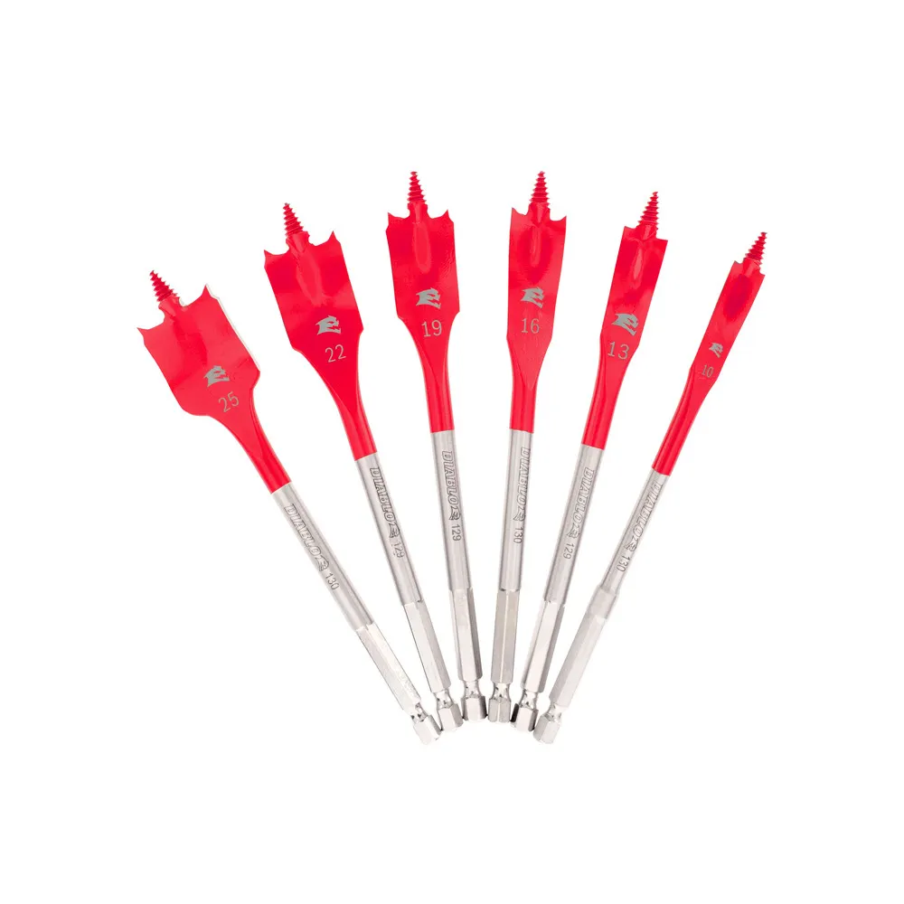 DIABLO 10-25mm 1/4-Hex SPEEDemon Spade Bit Set - 6 Piece 2608F03233
