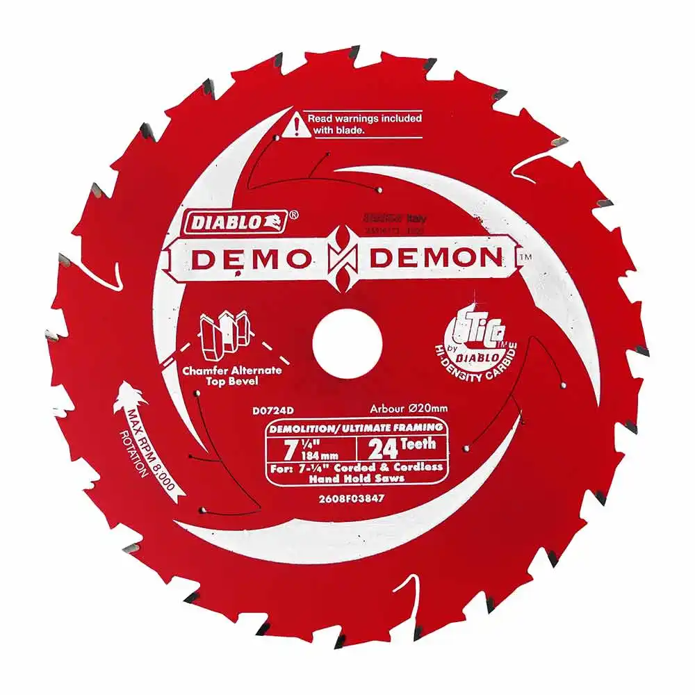 DIABLO 184mm 24T TCT Demo Demon Circular Saw Blade For Wood Cutting �?Demolition/ Ultimate Framing 2608F03847