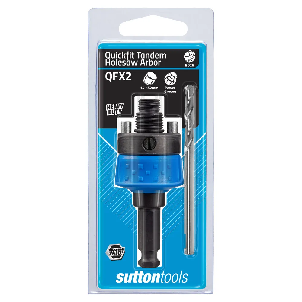 SUTTON Quickfit Holesaw Arbor w. HSS Pilot Bit - Suits 14-152mm Holesaws