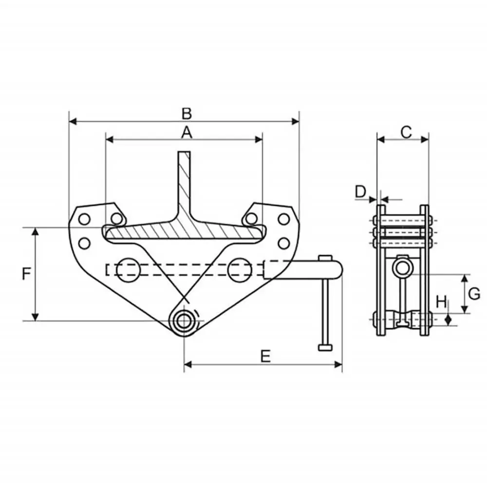 ITM 3 Tonne 320mm Beam Width Beam Clamp TM9121-03032