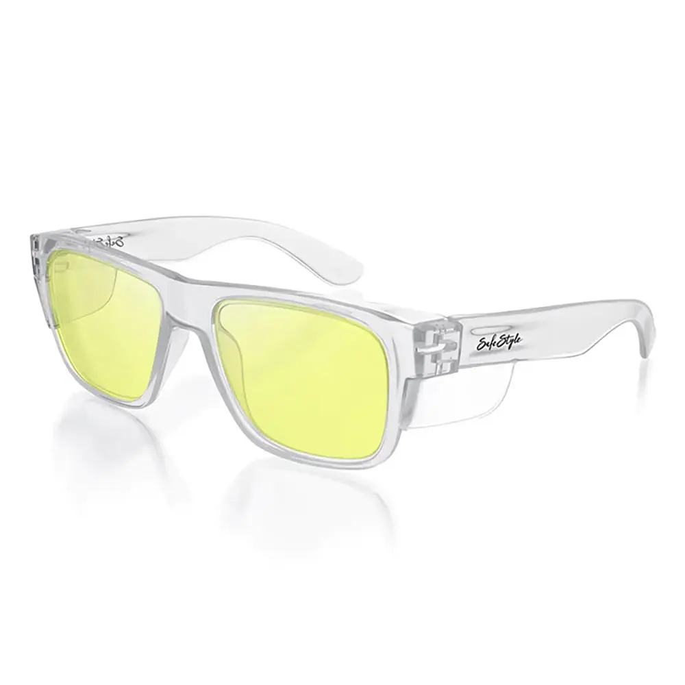 SAFESTYLE Fusions Clear Frame Yellow Lens Safety Glasses FCY100