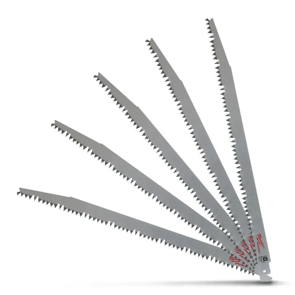 MILWAUKEE 305mm 5TPI Reciprocating Saw Blade for Wood Pruning - 5 Piece 48001303