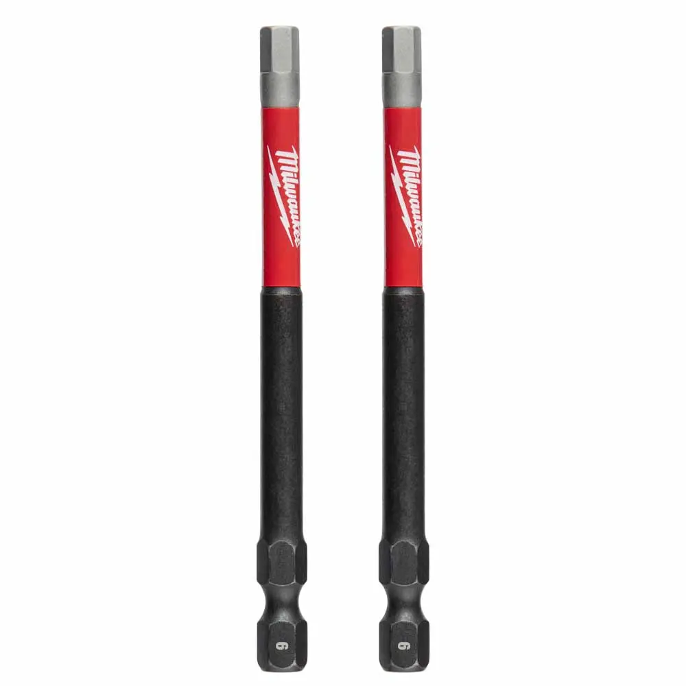 MILWAUKEE SHOCKWAVE Power 6mm x 89mm (3-1/2") Hex Screwdriver Bit - 2 Piece 48324739