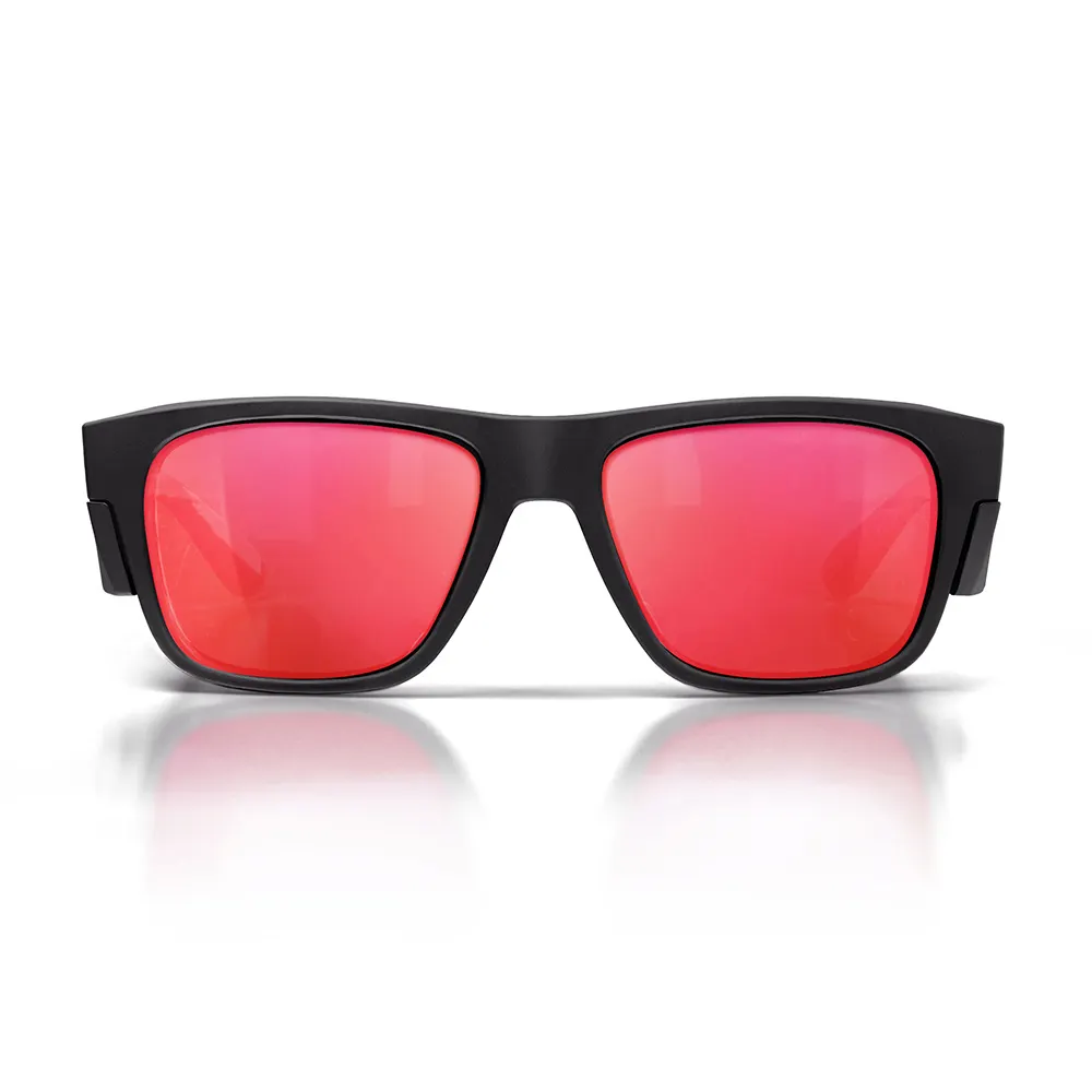 SAFESTYLE Fusions Matte Black Frame Mirror Red Polarised Lens UV400 FMBRP100
