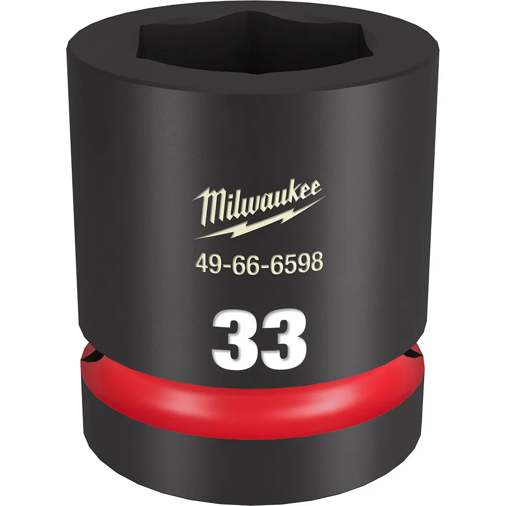 MILWAUKEE SHOCKWAVE 1inch Drive 33mm Standard 6 Point Impact Socket 49666598