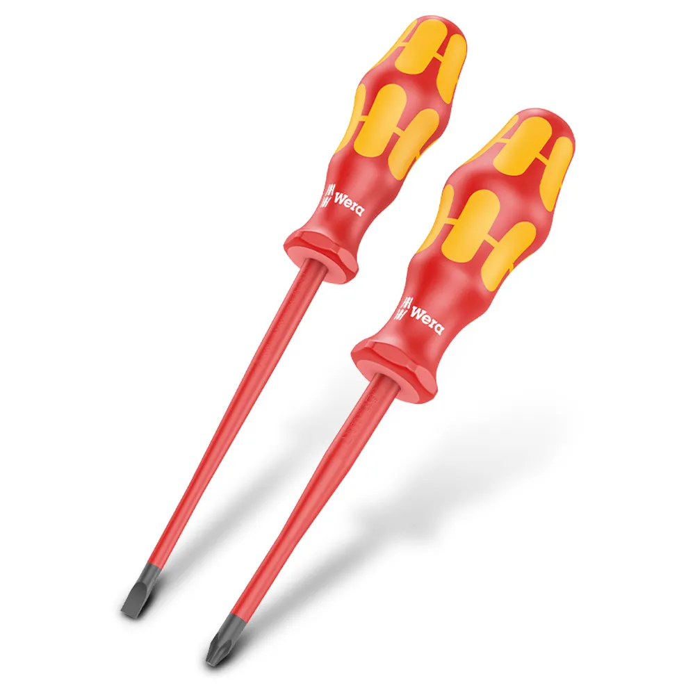 WERA 2 Piece VDE Reduced Blade Screwdriver Set WER136612