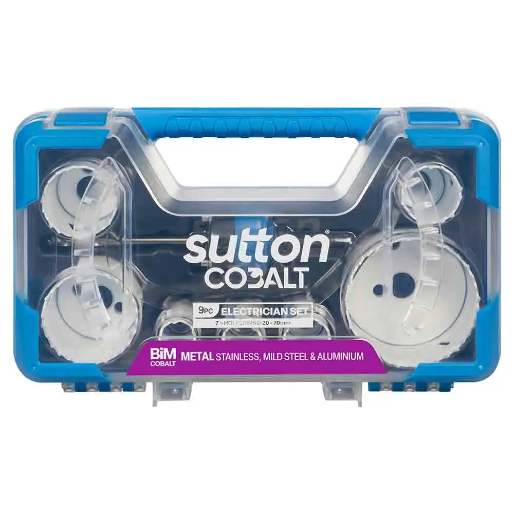 SUTTON 20-70mm Bi-Metal Electrician Hole Saw Set - Cobalt 9 Piece H125SE09B