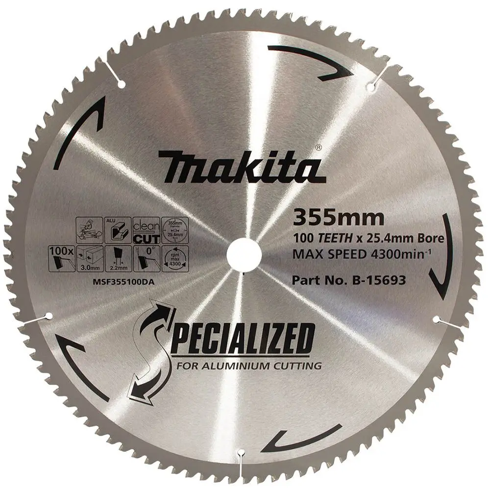 MAKITA 355mm 100T TCT Circular Saw Blade for Aluminium Cutting - SPECIALIZED B-15693