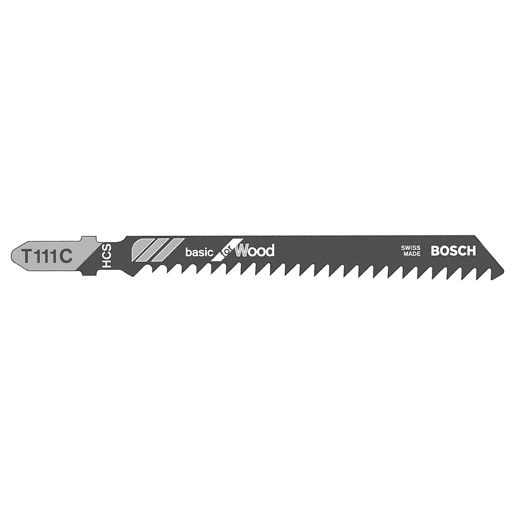 BOSCH 100mm T-Shank Jigsaw Blade for Wood T111C - 5 Piece