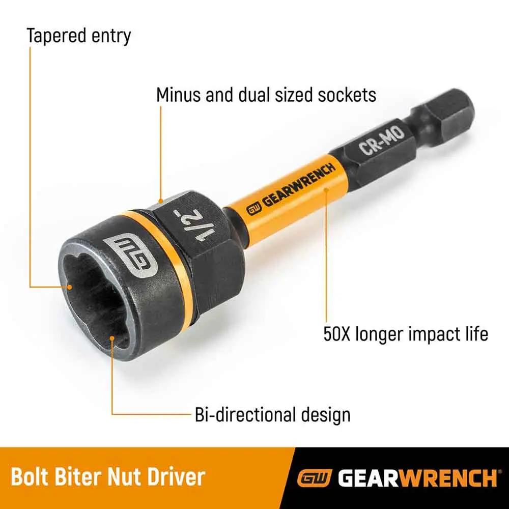 GEARWRENCH 8 Piece Bolt Biter Nut Extractor & Driver Set 86170