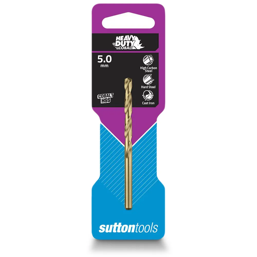 SUTTON 5.0 x 86mm HSS-Cobalt Jobber Drill Bit - HD-COBALT
