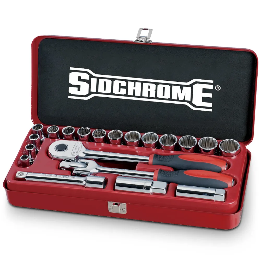 SIDCHROME 1/2inchSD Metric 20 Pce 8-22mm Socket Set SCMT14208