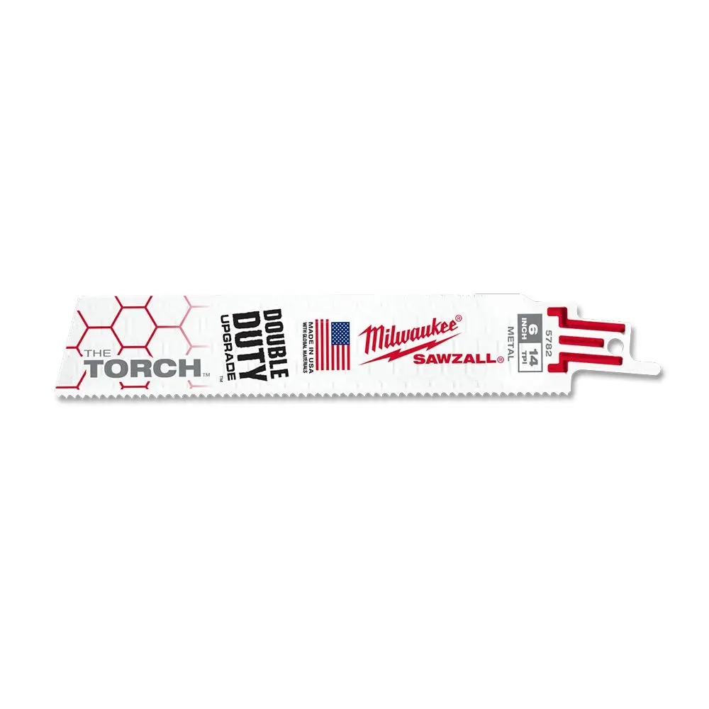 MILWAUKEE 150mm 14TPI Bi-Metal Reciprocating Saw Blade for Metal Cutting - THE TORCH - 5 Piece 48005782