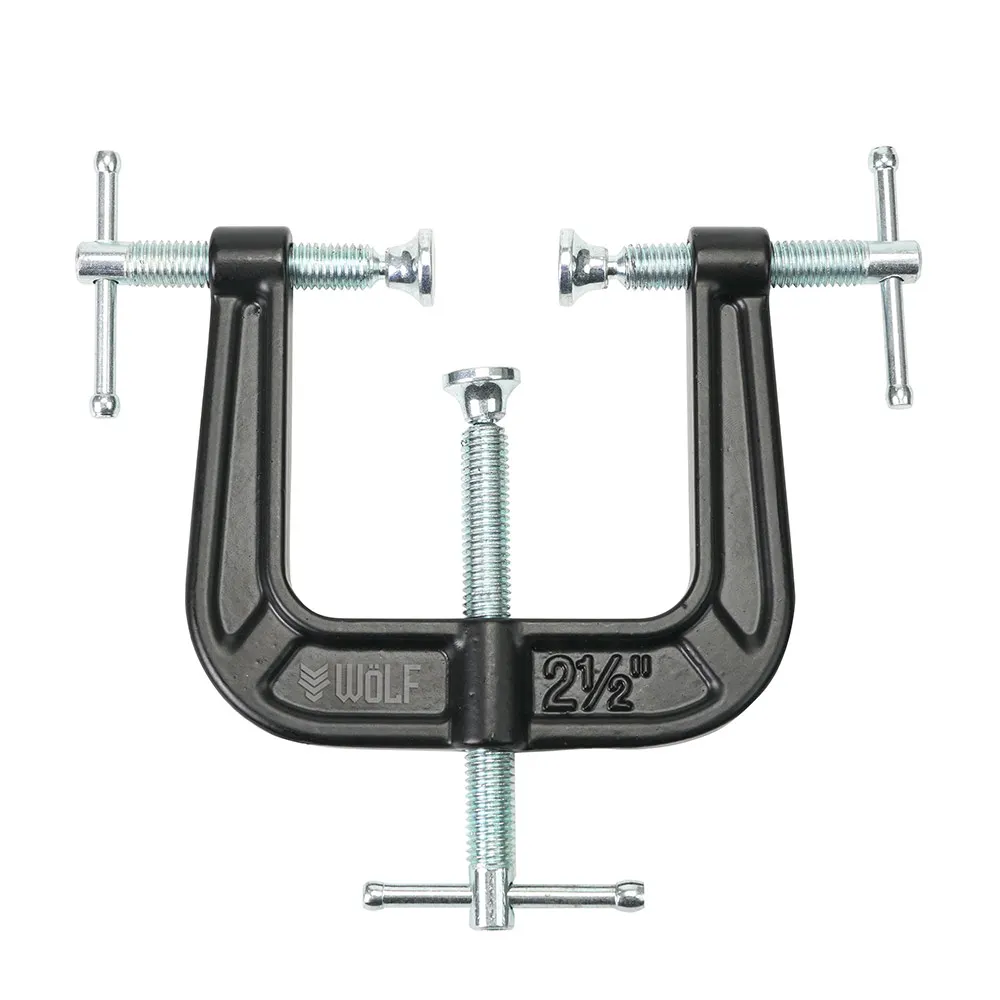 WOLF 63mm 100kg T Spindle 3-Way Edge Clamp - Cast Iron WC3W63