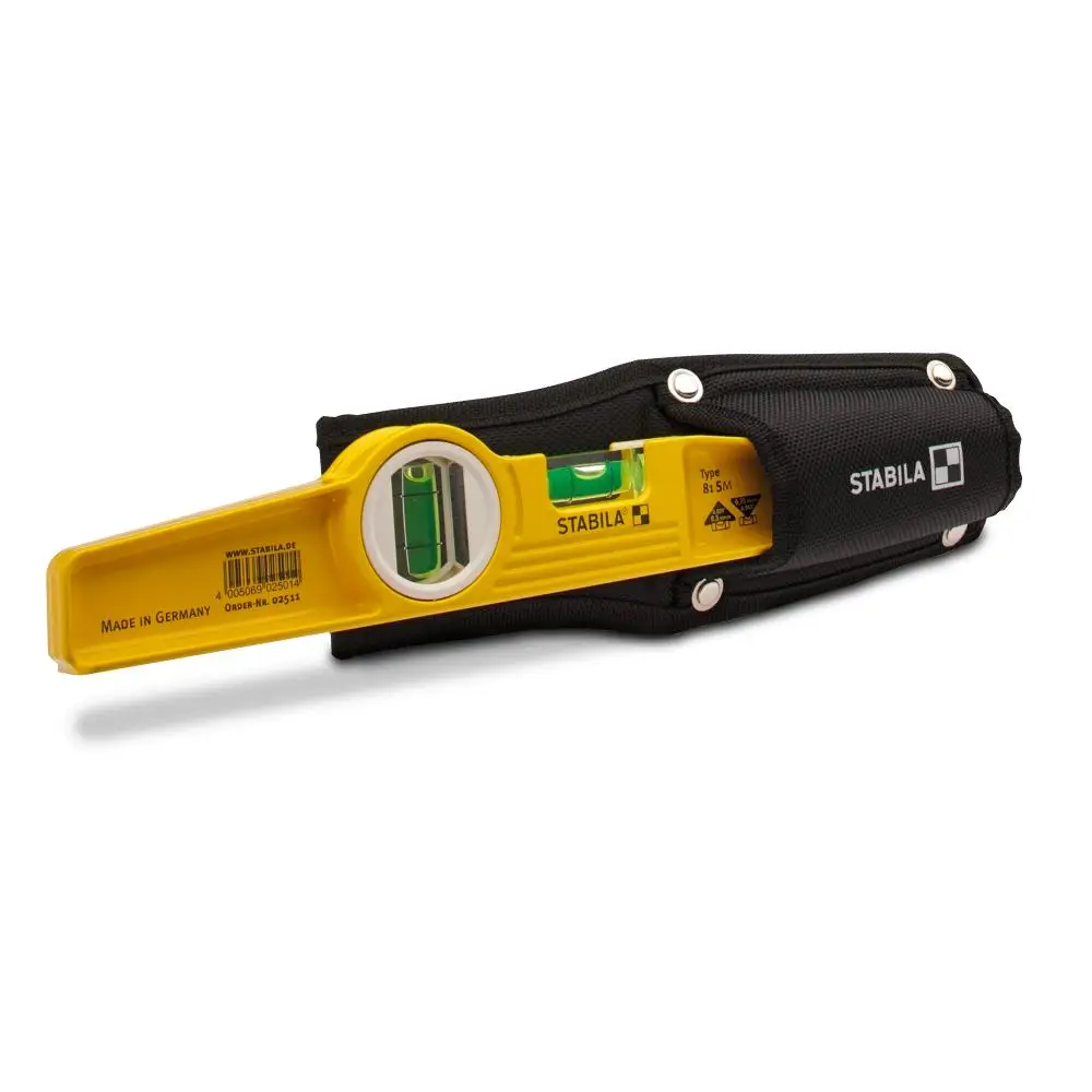 STABILA 250mm 2 Vial Torpedo Die Cast Spirit Level w/ Holster 2501