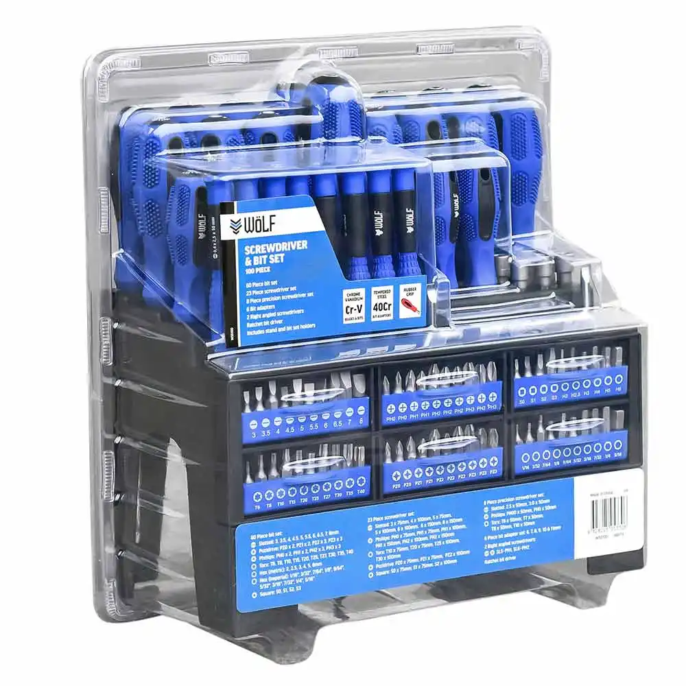WoLF Screwdriver Set with Bits - 100 Piece WSS100
