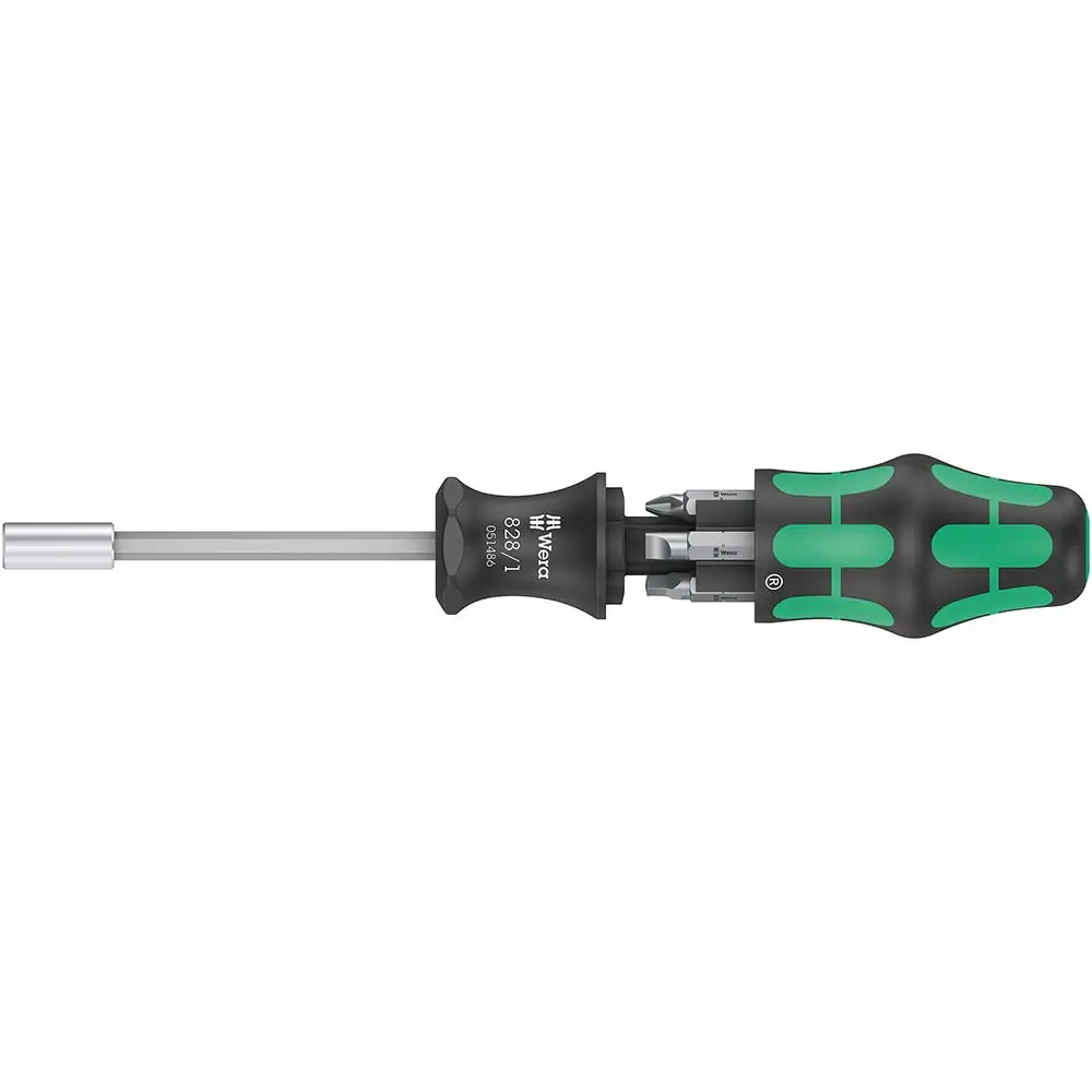 WERA 1/4" 6 Bits Screwdriver Set 7 Piece, Kraftform Kompakt 27 Imperial Set 1 WER051512