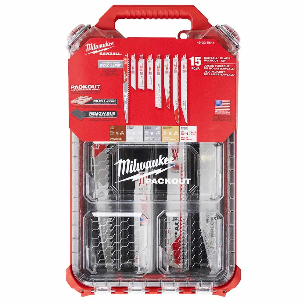 MILWAUKEE SAWZALL Blades PACKOUT Set - 15 Piece 49225641