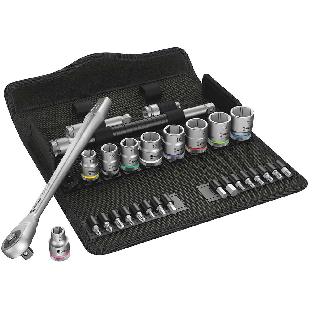 WERA 3/8" Metric Socket Set with Bits, Extender and Adapter - 29 Piece 05004047001