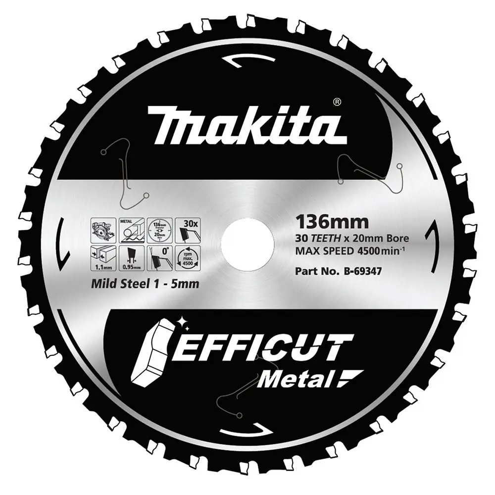 MAKITA 136mm 30T TCT Circular Saw Blade for Metal Cutting - EFFICUT