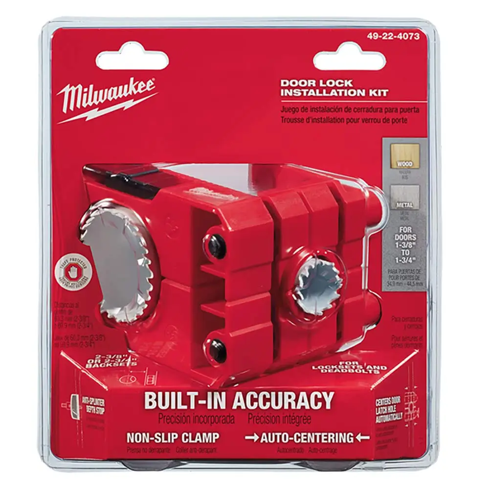 MILWAUKEE Hole Dozer Hole Saw Door Lock Installation Kit - 10 Piece 49224073