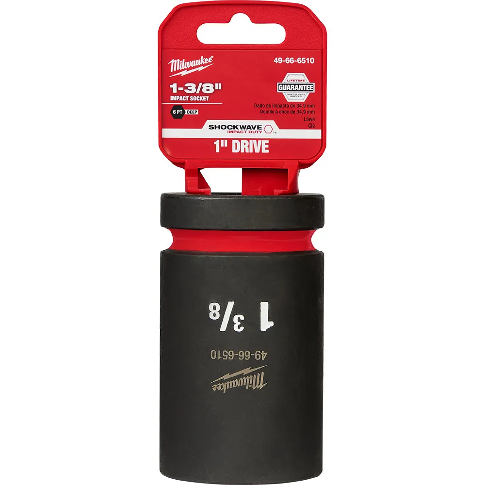 MILWAUKEE SHOCKWAVE 1" Drive 1-3/8" Deep 6 Point Impact Socket 49666510