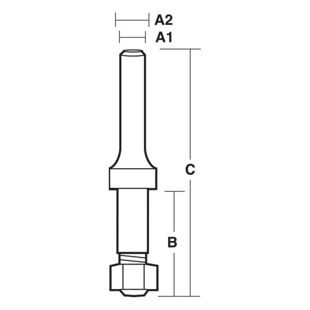 CARBITOOL Arbor Threaded 1/4inch x 1.1/8inch 1/4inch -Shank TA9