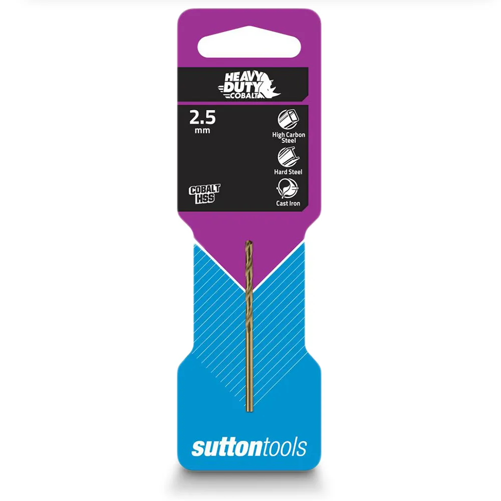 SUTTON 2.5 x 57mm HSS-Cobalt Jobber Drill Bit - HD-COBALT