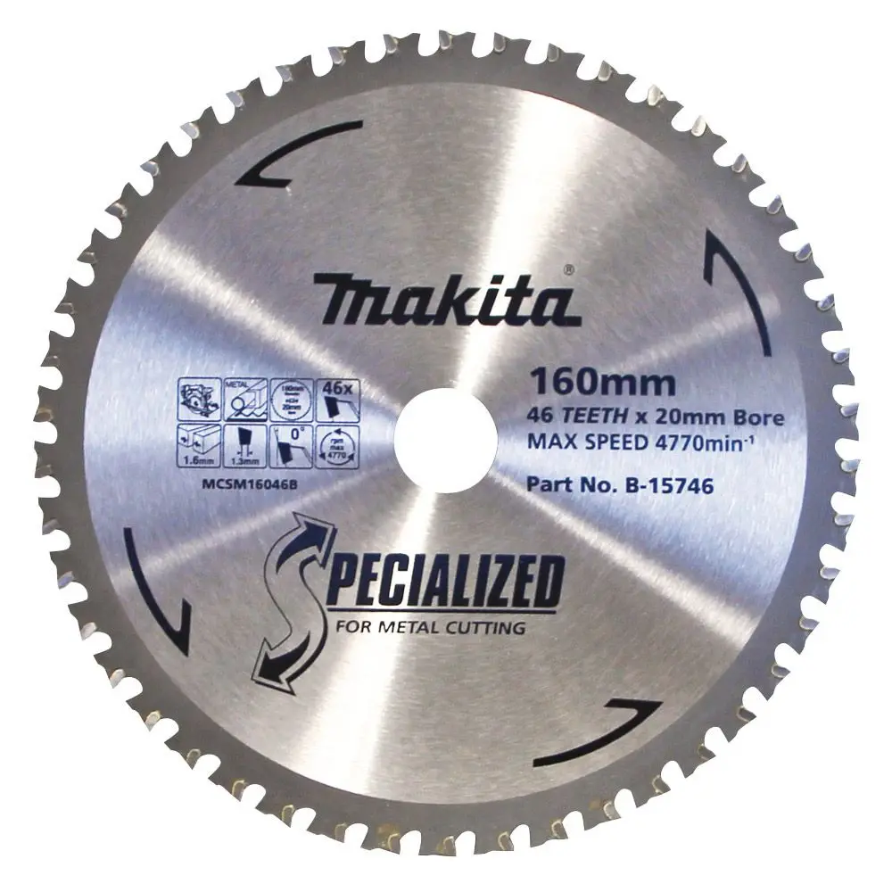 MAKITA 160mm 46T TCT Circular Saw Blade for Metal Cutting - SPECIALIZED