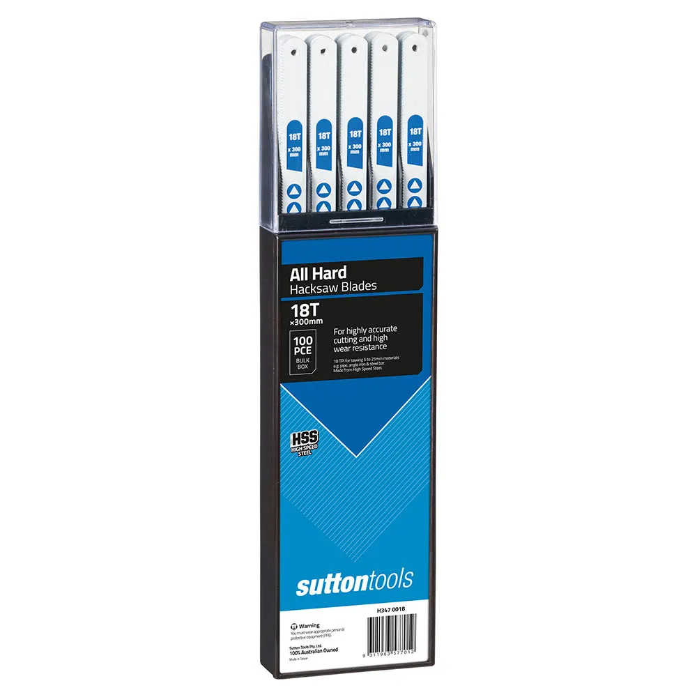 SUTTON 300mm 18TPI Hard HSS Hacksaw Blade - 100 Pack H3470018